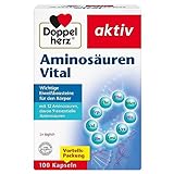 Doppelherz Aminosäuren Vital - 12 Eiweiß-Bausteine, darunter alle 9 essentiellen Aminosäuren, für Sportler und körperlich Aktive - 100 Kapseln